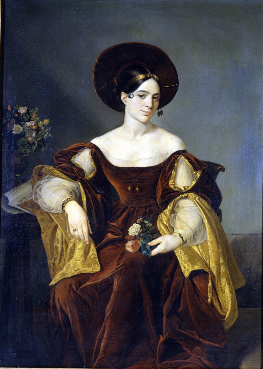 Maria de la Felicidad Malibran (1808 - 1836) Luigi Pedrazzin maalaus. La Scala -museo Milanossa tekijältä Luigi Pedrazzi