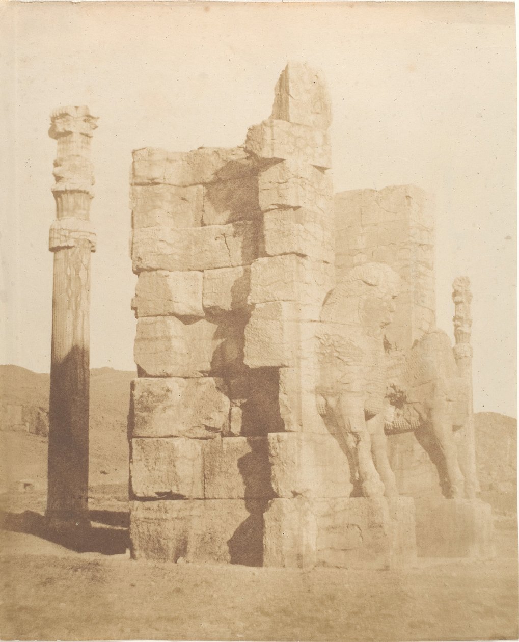 Porta di Persepoliksen raunioiden sisäänkäynti, 1858. tekijältä Luigi Pesce