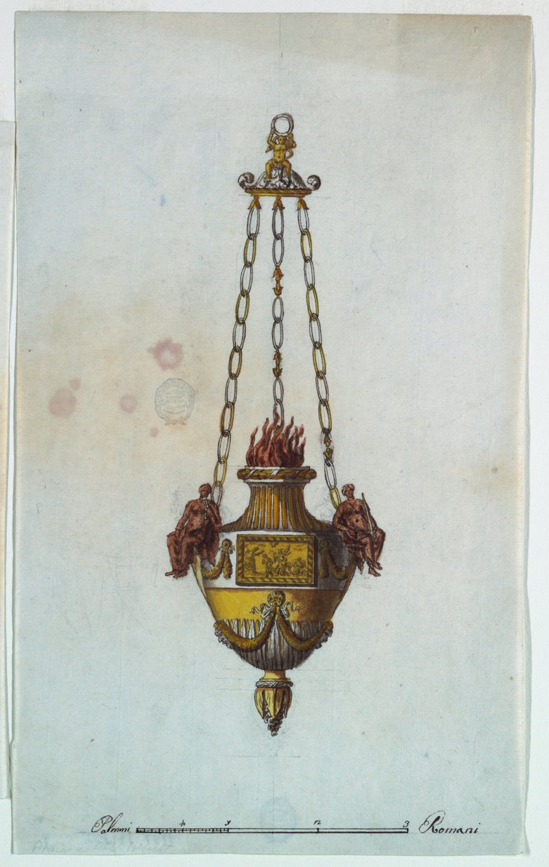 Piirustus, alttarilamppu, 1800-1825 tekijältä Luigi Righetti