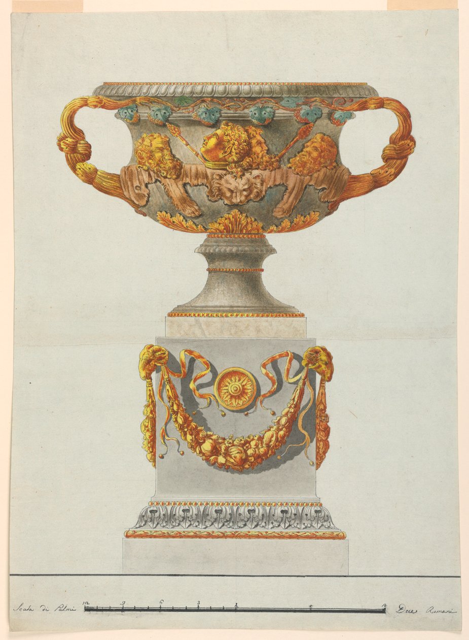Piirros, uurna, n. 1800 tekijältä Luigi Righetti