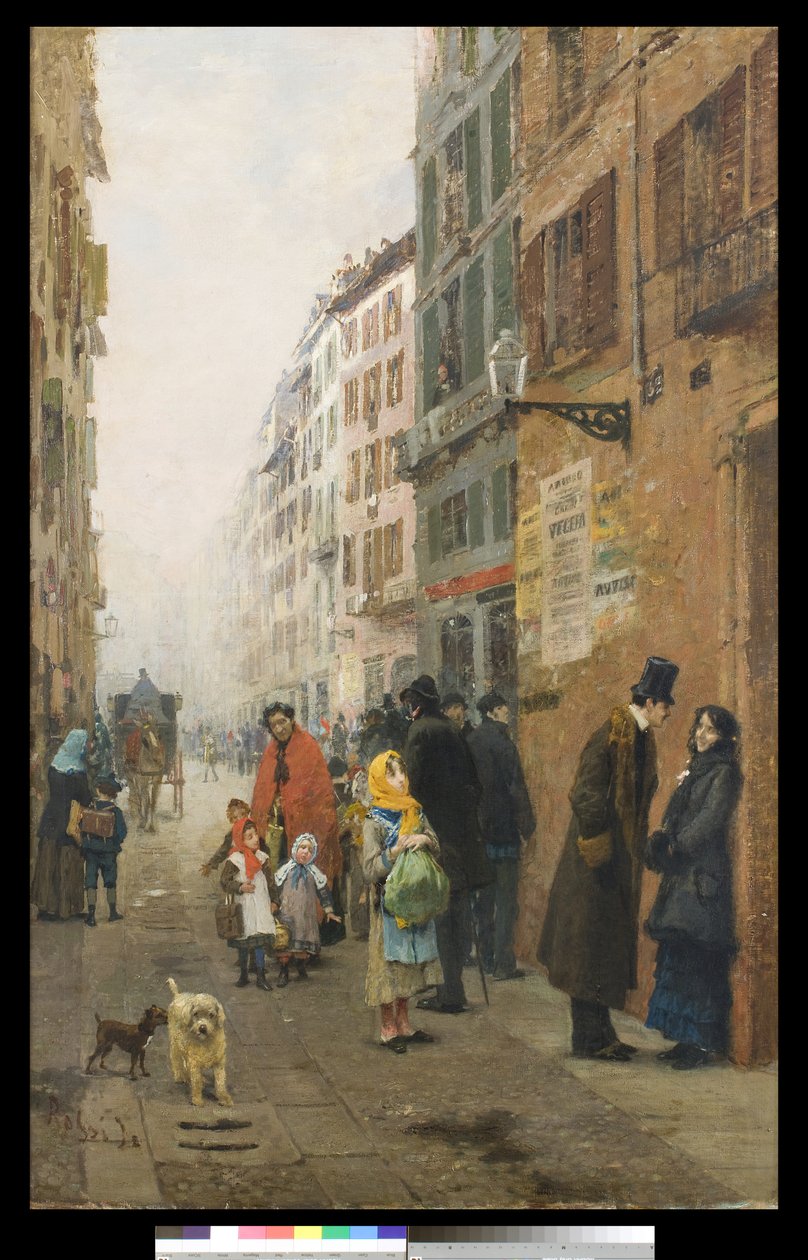Katu Milanossa, 1881 tekijältä Luigi Rossi