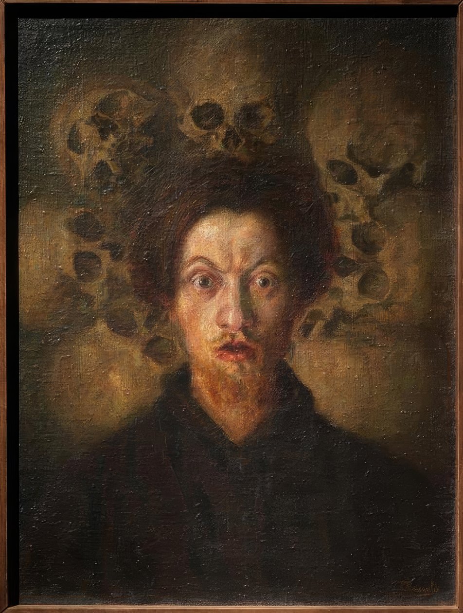 Selbstbildnis mit Schädeln tekijältä Luigi Russolo
