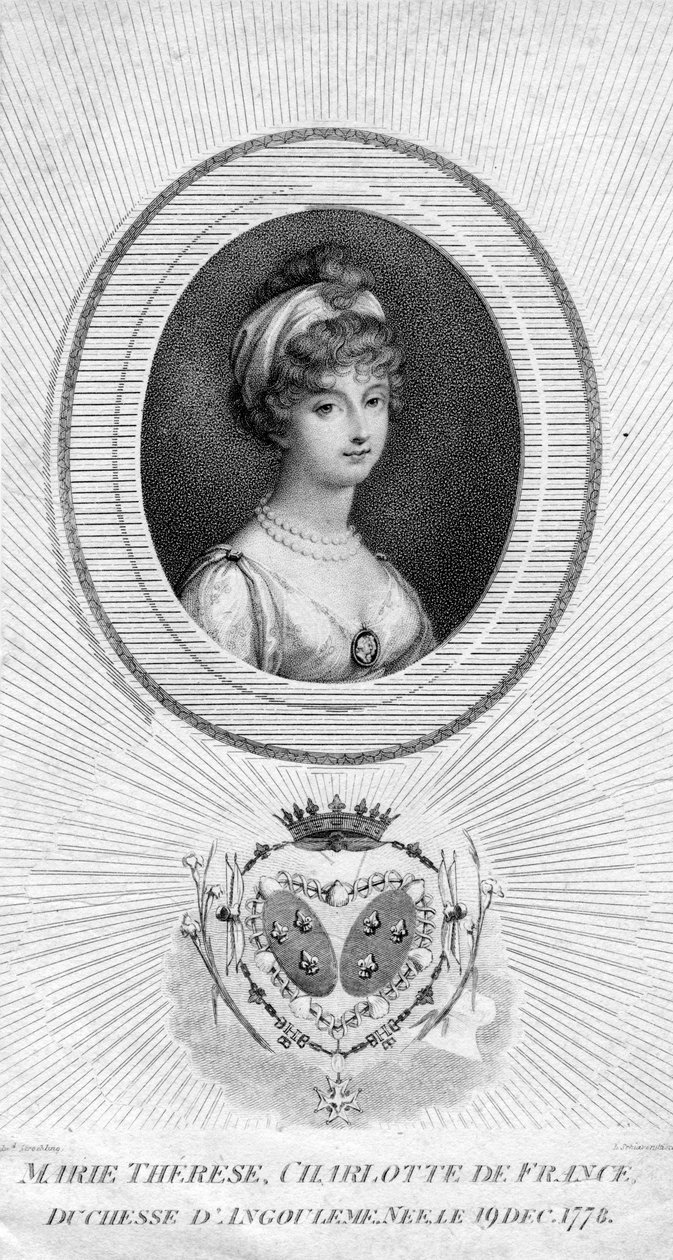 Marie-Therese-Charlotte de Bourbon, Angoulemen ja Ranskan Dauphinen herttuatar, 1805. tekijältä Luigi Schiavonetti