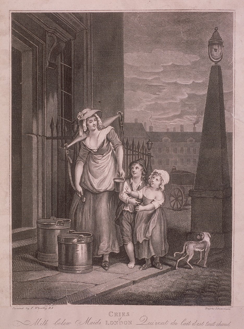 "Maid under Maids", Cries of London, c1795 tekijältä Luigi Schiavonetti