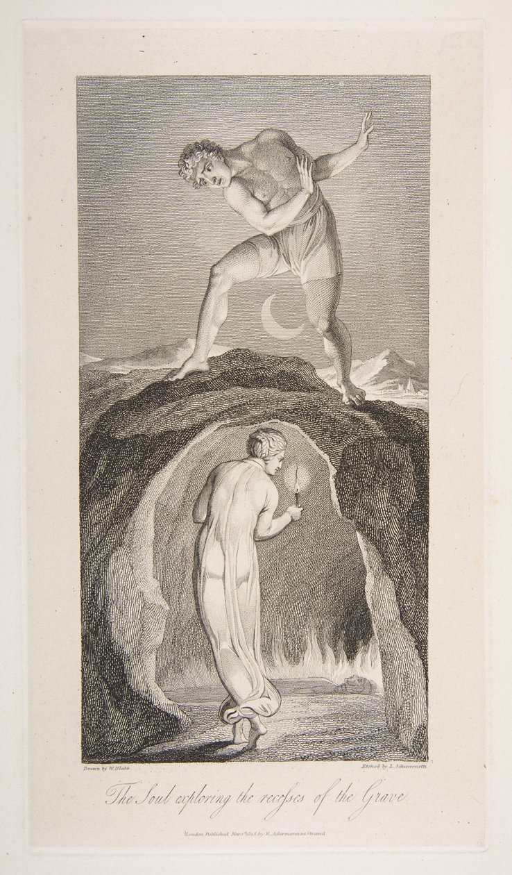 The Soul Exploring the Recess of the Grave, haudasta, Robert Bl... runosta, 1. maaliskuuta 1813. tekijältä Luigi Schiavonetti