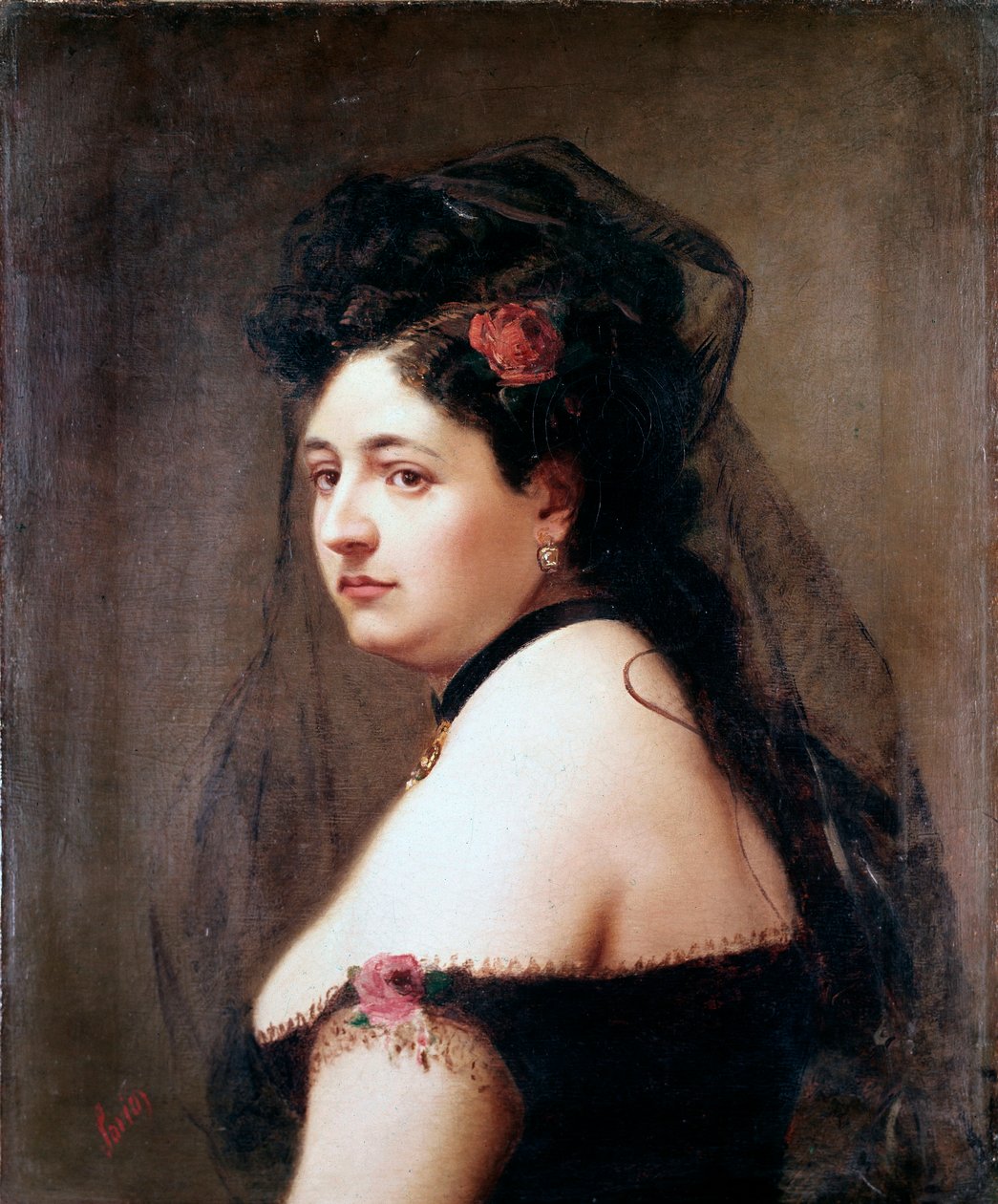 Muotokuva Elisabetta Galletti Gianolista, italialaislaulajasta (maalaus tekijältä Luigi Sorio