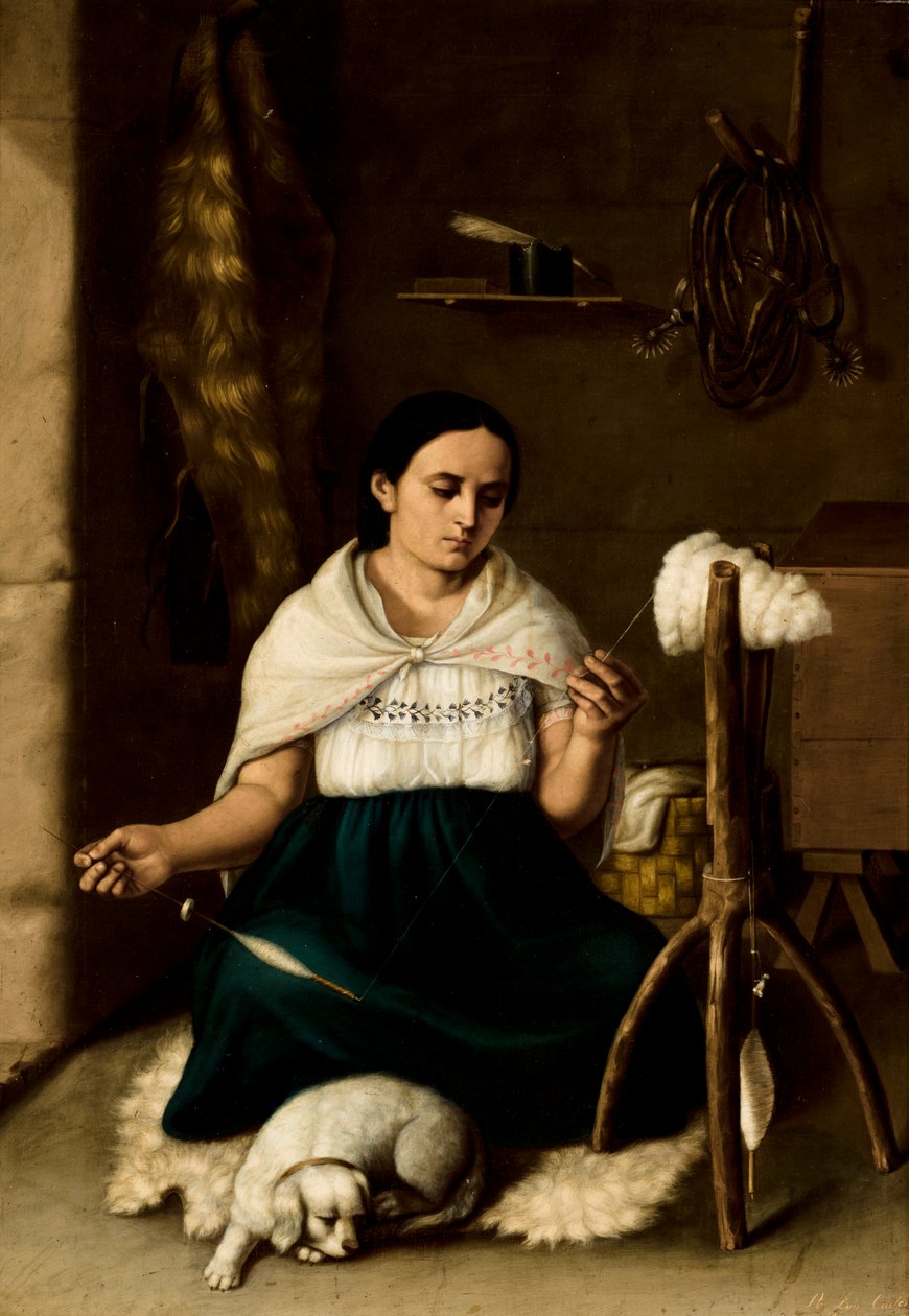 Woman Spinning (Hilandera), 1859 tekijältä Luis Cadena