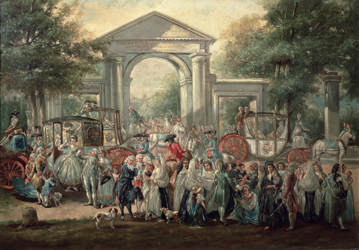 Fiesta kasvitieteellisessä puutarhassa, 1775 tekijältä Luis Paret y Alcazar