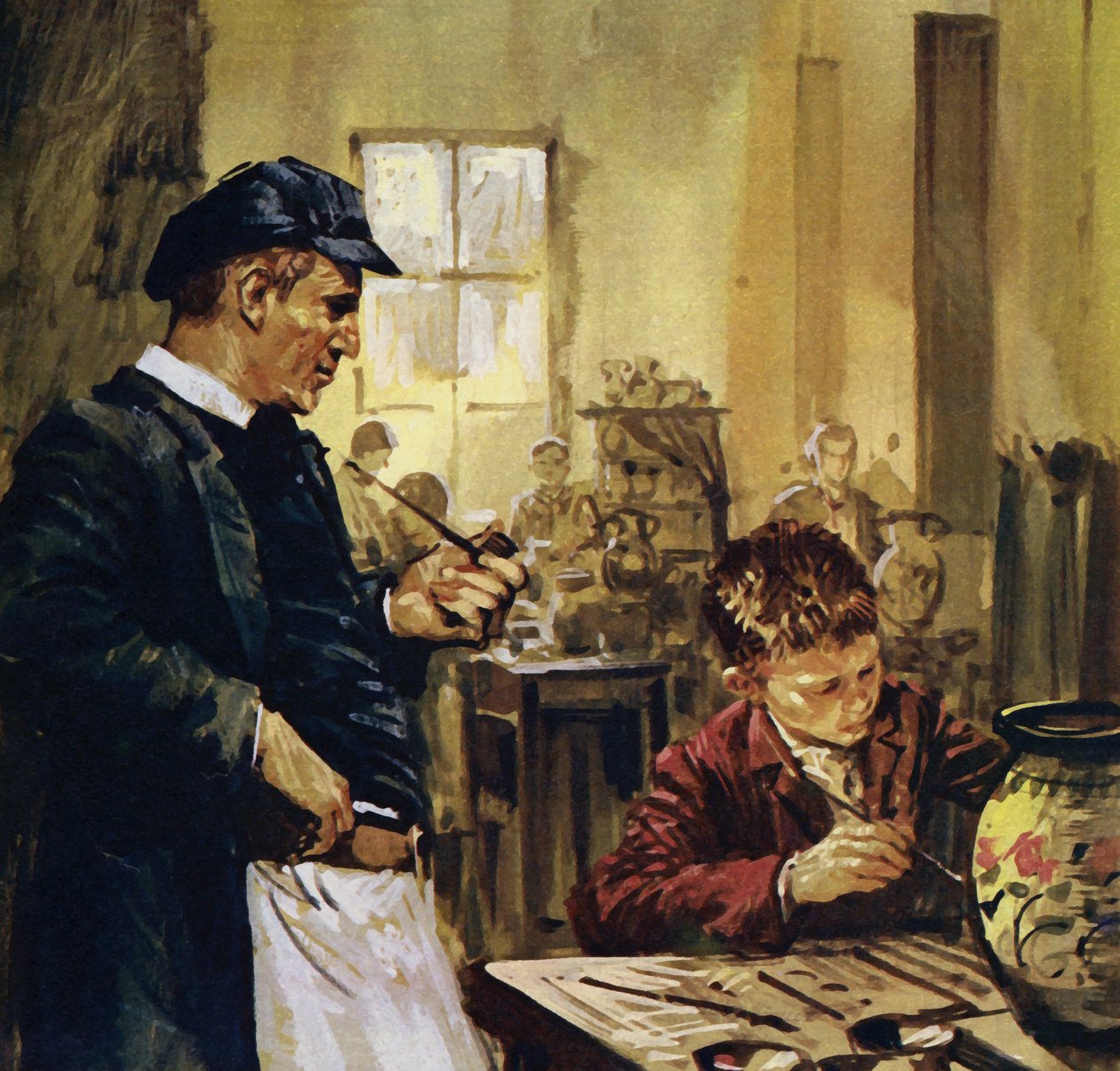 Pierre Auguste Renoir työskenteli lapsena posliinitehtaassa (värilitografia). tekijältä Luis Arcas Brauner