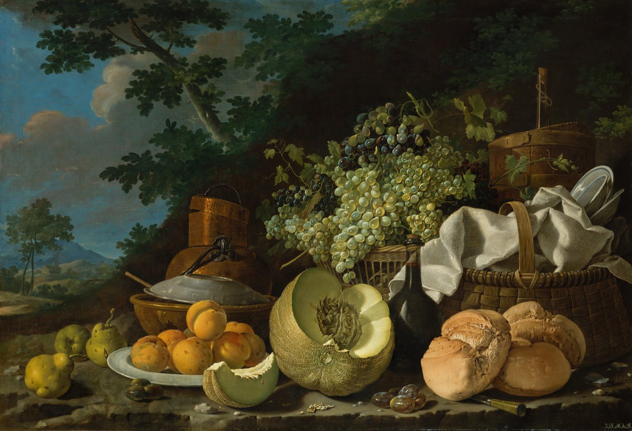 Iltapäivä ateria La Merienda, n. 1772. tekijältä Luis Egidio Melendez