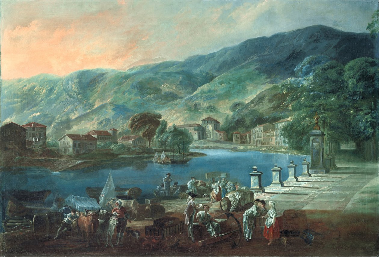 Näkymä El Arenalista Bilbaossa, noin 1784 tekijältä Luis Paret y Alcazar