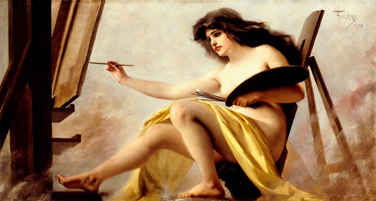 Maalauksen allegoria, 1892 tekijältä Luis Riccardo Falero