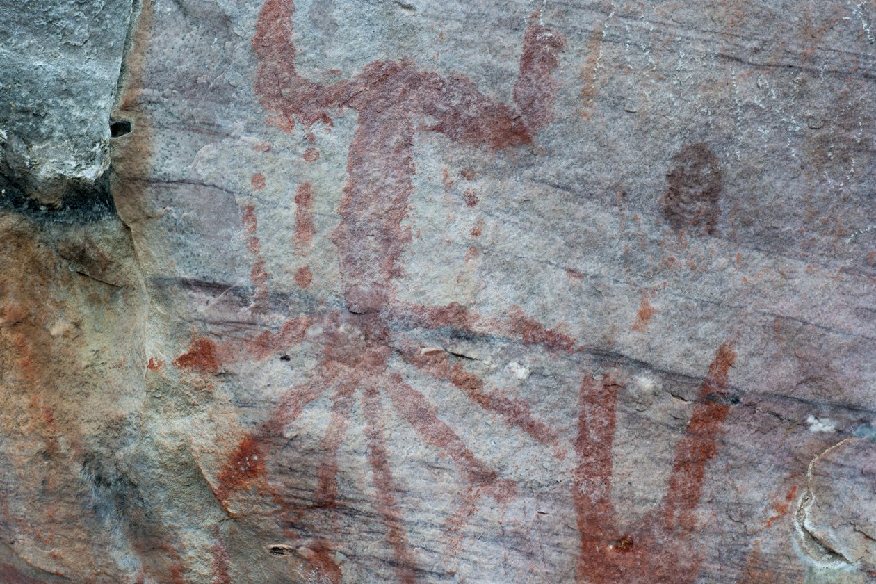 Piktografia, Faical, San Ignacio, Cajamarca, Peru, 2015. tekijältä Luis Rosendo.