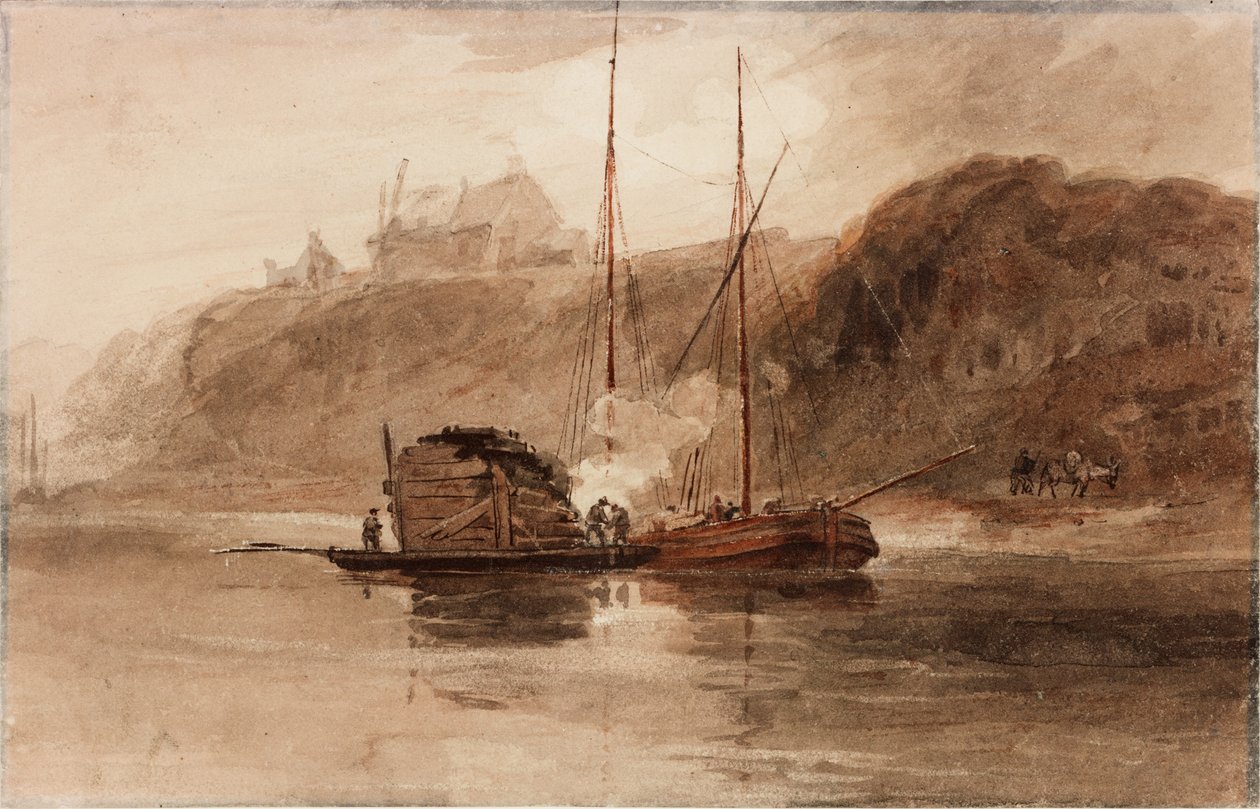 On the Tyne - Bill Point (akvarelli paperille (kudottu)) tekijältä Luke Clennell