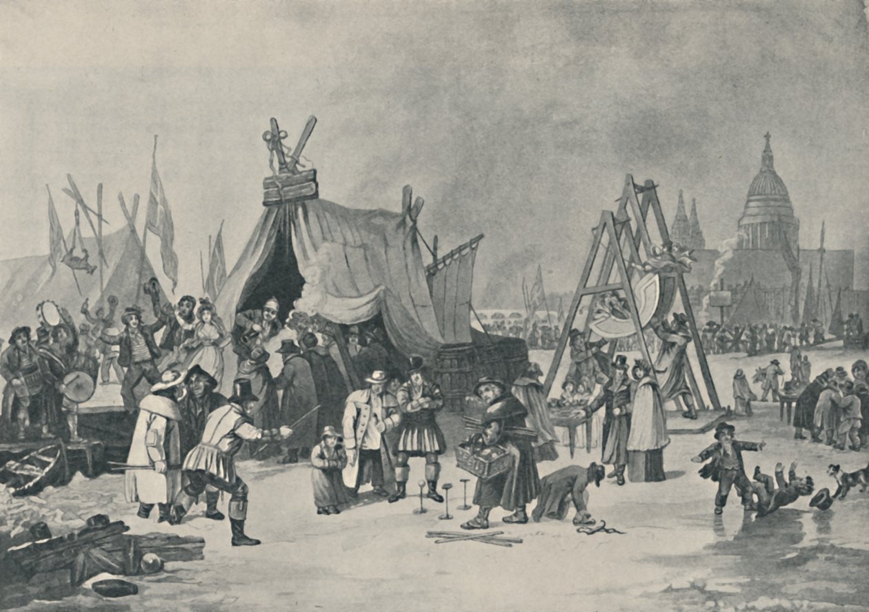 Messut jäällä Thamesilla, 1814, 1920 tekijältä Luke Clennell