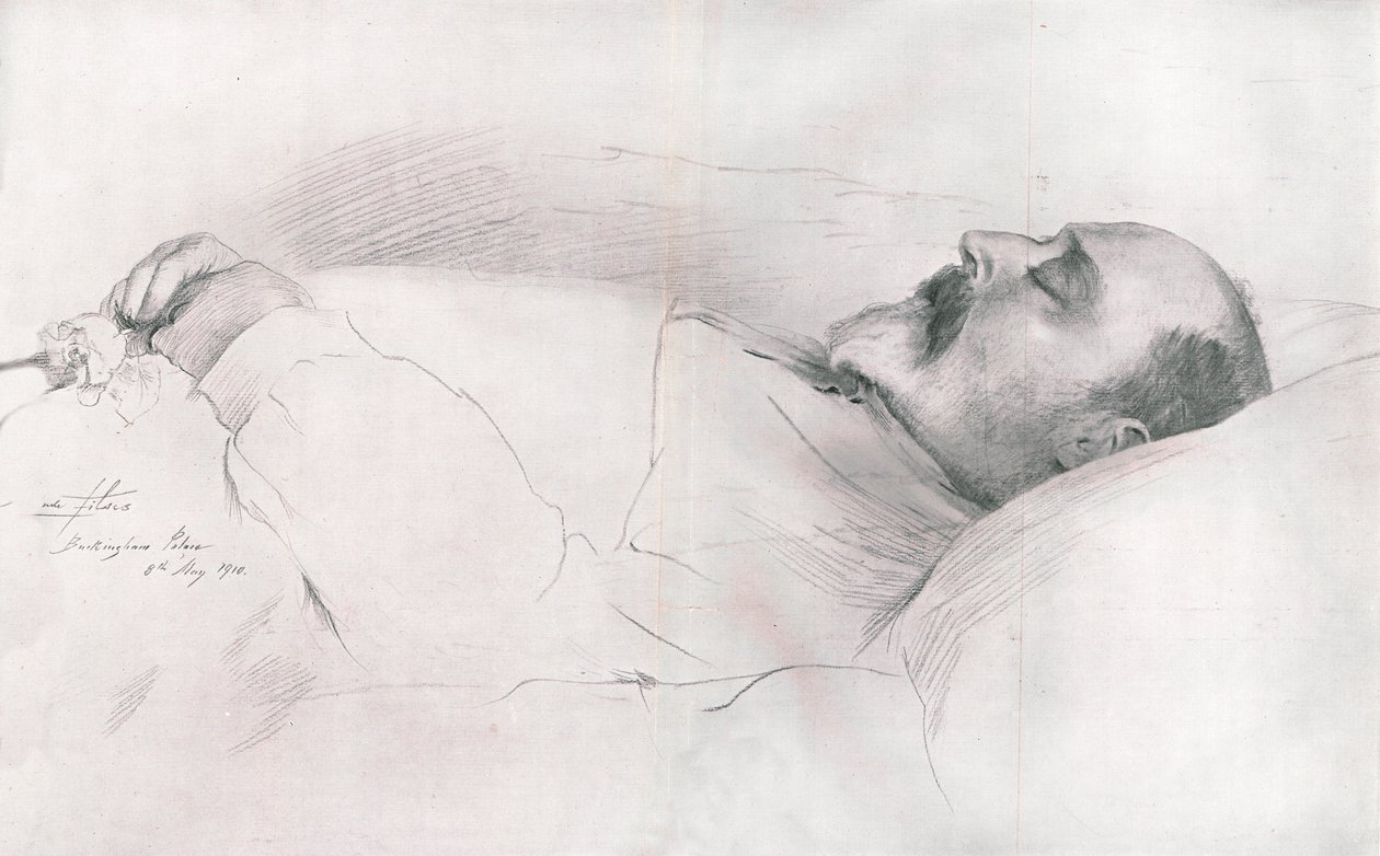 "Hänen Majesteettinsa kuningas Edward VII kuolemassa", 1910. tekijältä Luke Fildes