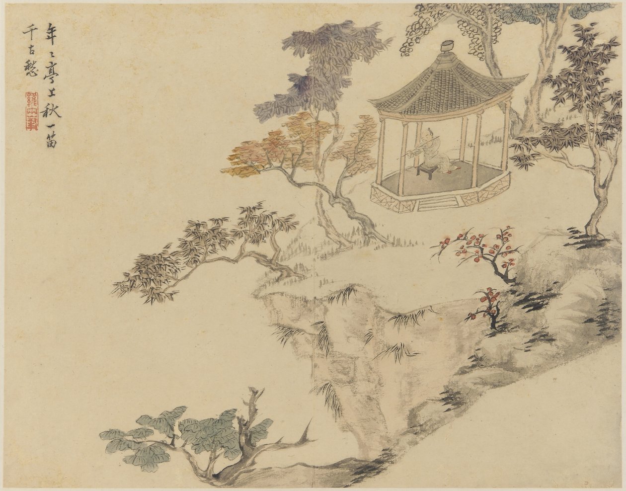Poetic Concepts, Qing-dynastia, 1774 (muste ja väri paperille) tekijältä Luo Ping