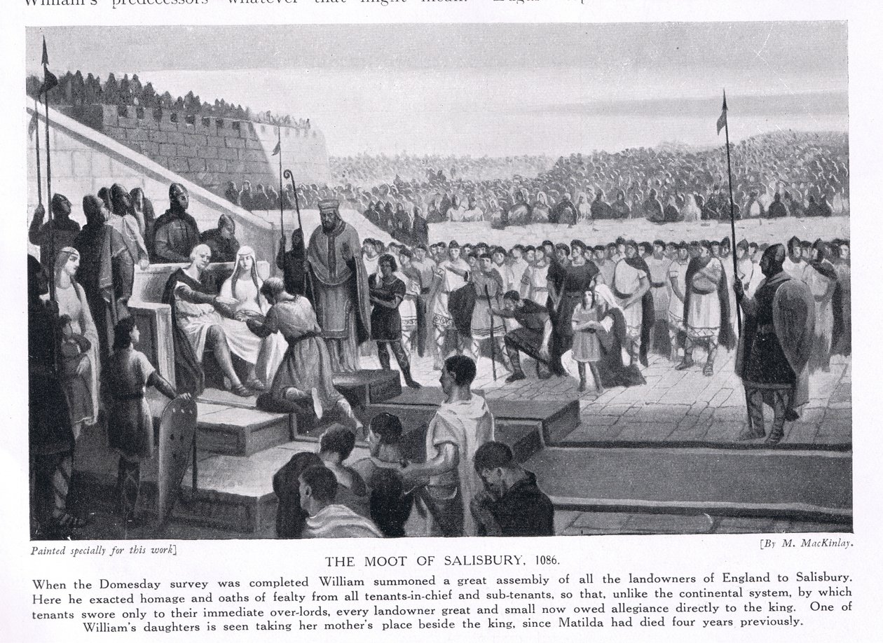 Moot Salisburyssa AD1086, 1920-luku tekijältä M. Mackinlay