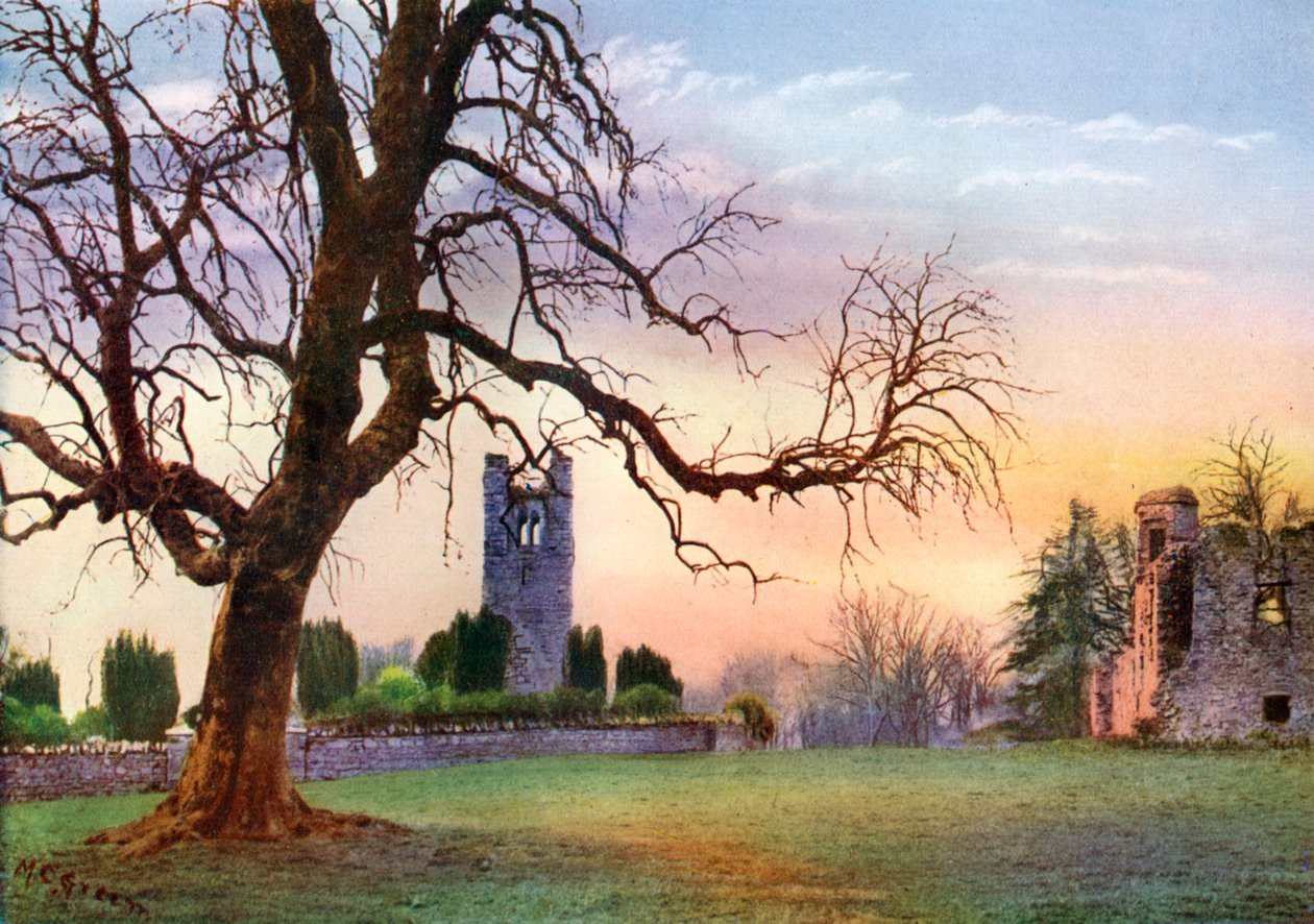 Ruins on the Hill of Slane, County Meath, Irlanti, 1924-1926 tekijältä MC Green