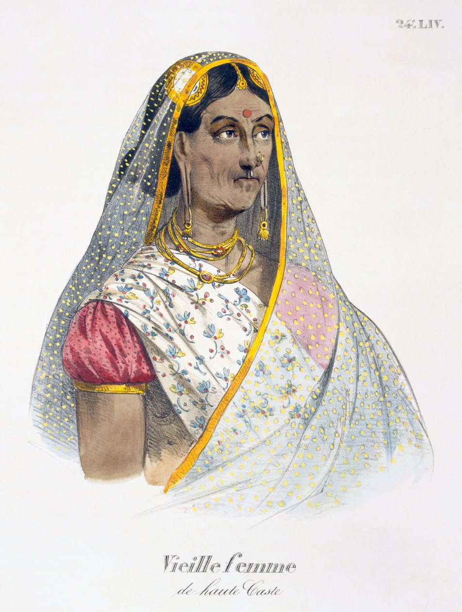 Vanha nainen korkeasta kastista, 1827-35 tekijältä M.E. Burnouf