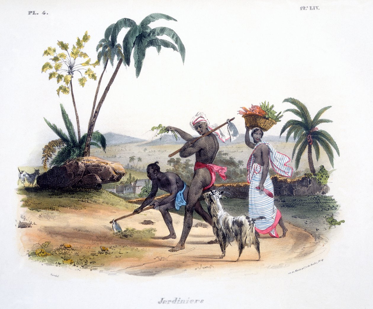 Puutarhurit viljelevät vihanneksia, 1827-35 tekijältä M.E. Burnouf