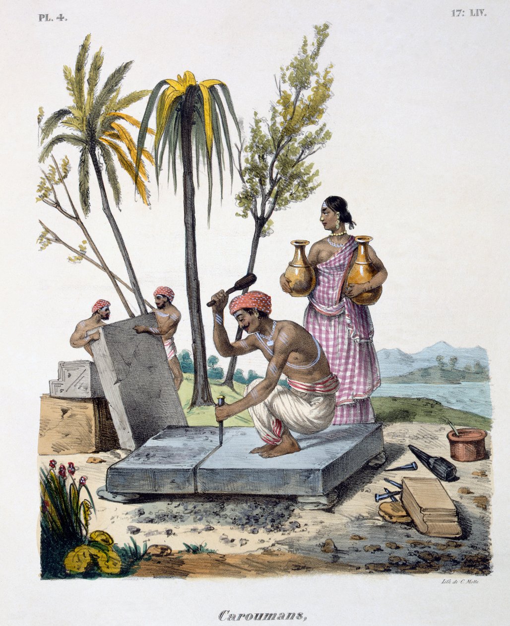 Kivenmuurarit, 1827-35 tekijältä M.E. Burnouf
