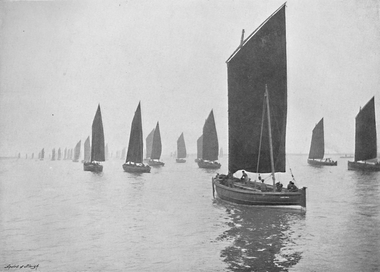 Herring Boats Off the Tyne, c1896 tekijältä M. Aunty