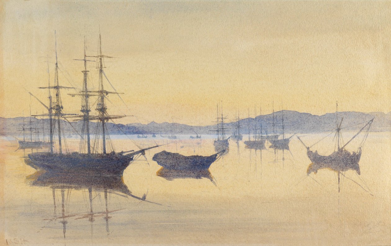 Auringonlasku, Konstantinopoli (wc paperilla) tekijältä M. Baillie Hamilton