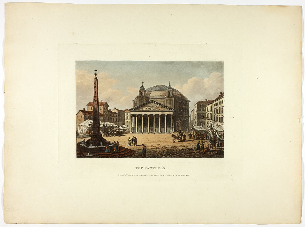 Pantheon, levy kaksikymmentäkuusi Rooman raunioista. tekijältä M. Dubourg