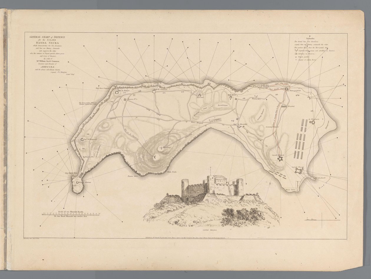 Englantilaiset valloittivat Bandan 9. elokuuta 1810 Havainnollistava kertomus kapteeni Colen upeasta saavutuksesta Bandan saaren valloituksessa (otsikko esineessä) tekijältä M. Graham