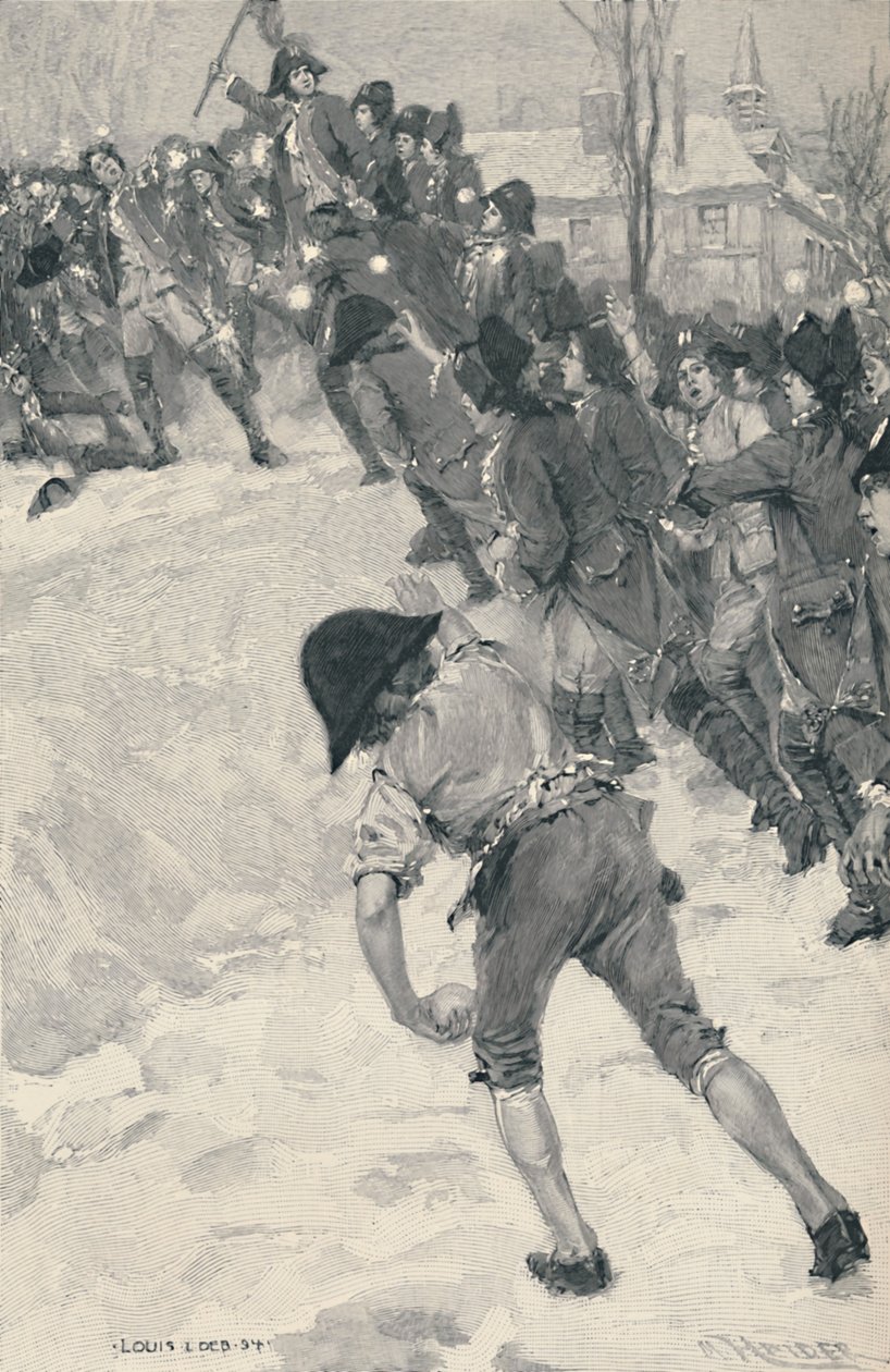 Bonaparte hyökkää lumilinnoituksiin Briennen koulussa, 1896 tekijältä M. Haider