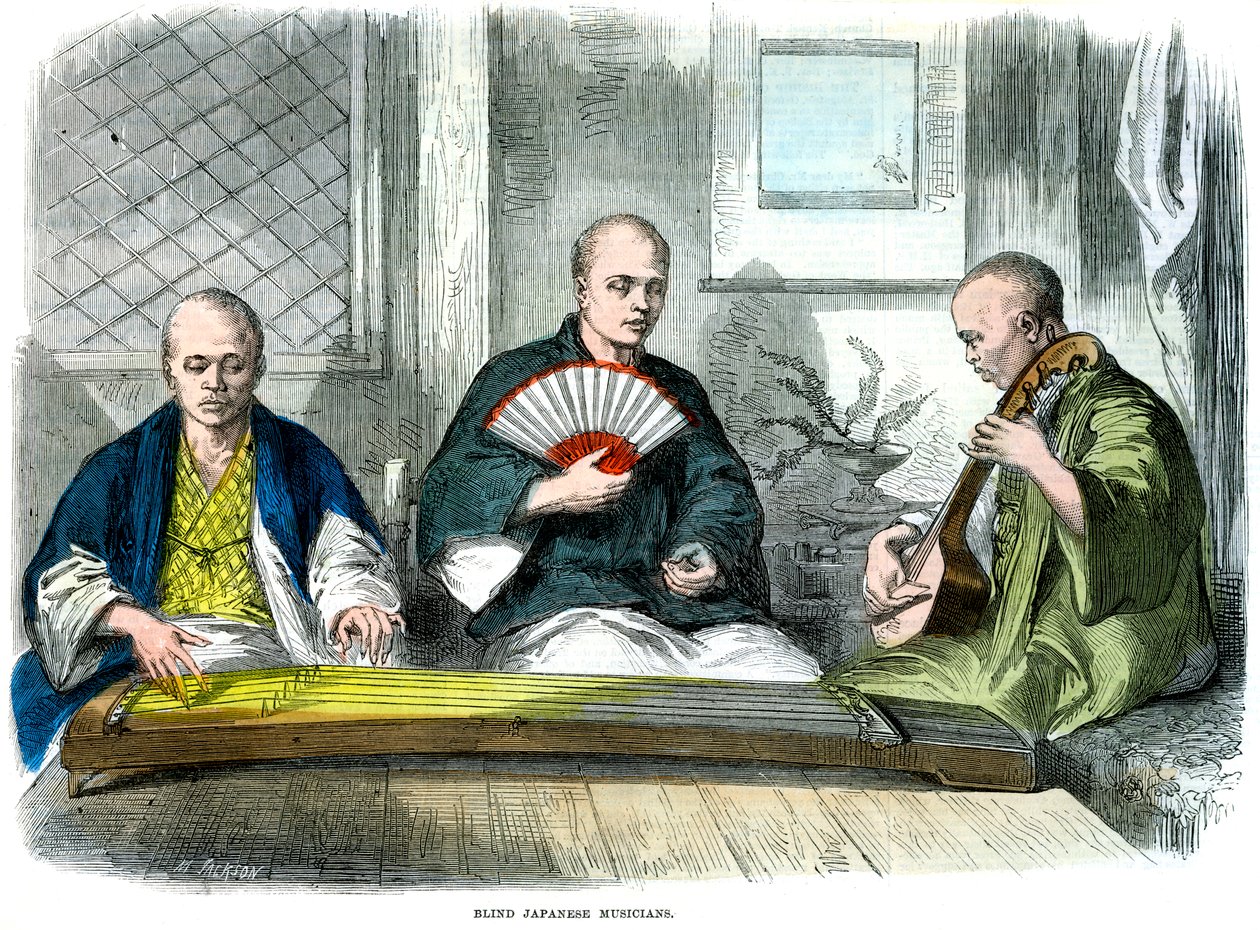 Sokeat japanilaiset muusikot, 1864 tekijältä M. Jackson