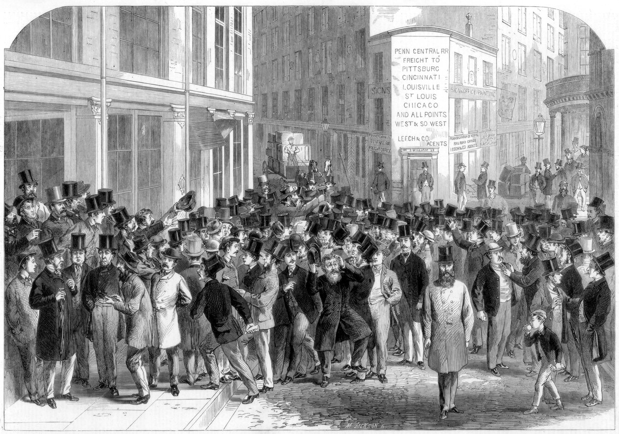 Kerbstonen pörssivälittäjät New Yorkissa, 1864. tekijältä M. Jackson