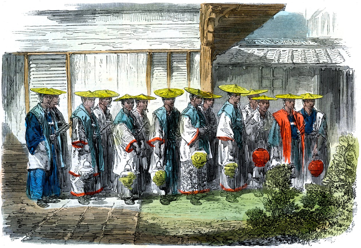 Yövartija Jeddo Edossa, Japanissa, 1864. tekijältä M. Jackson