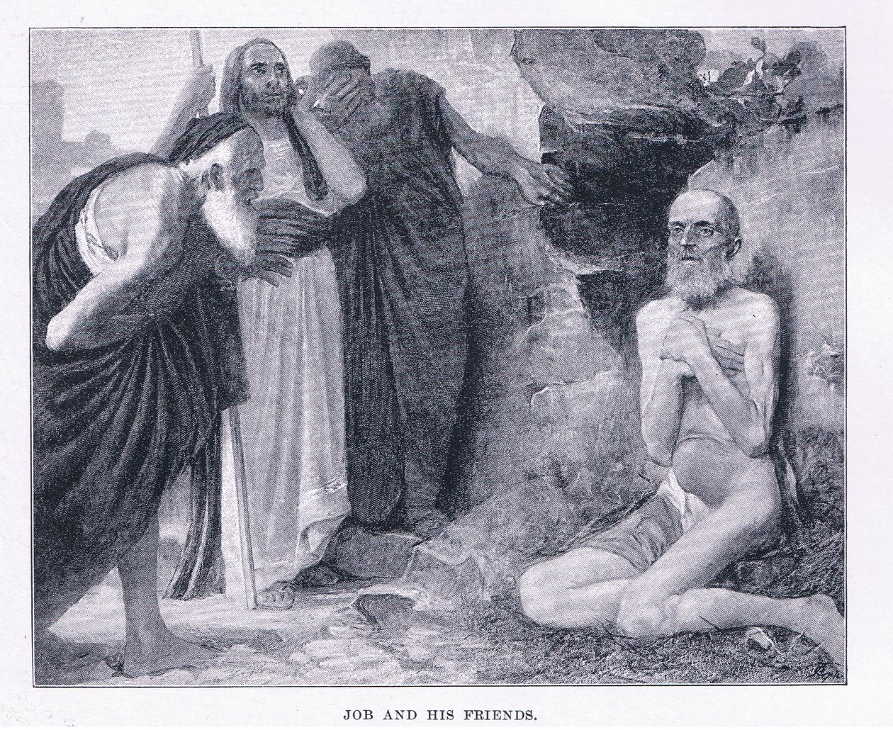 Job ja hänen ystävänsä, The Magazine of Art 1893, Cassell and Company tekijältä M. Lavergne