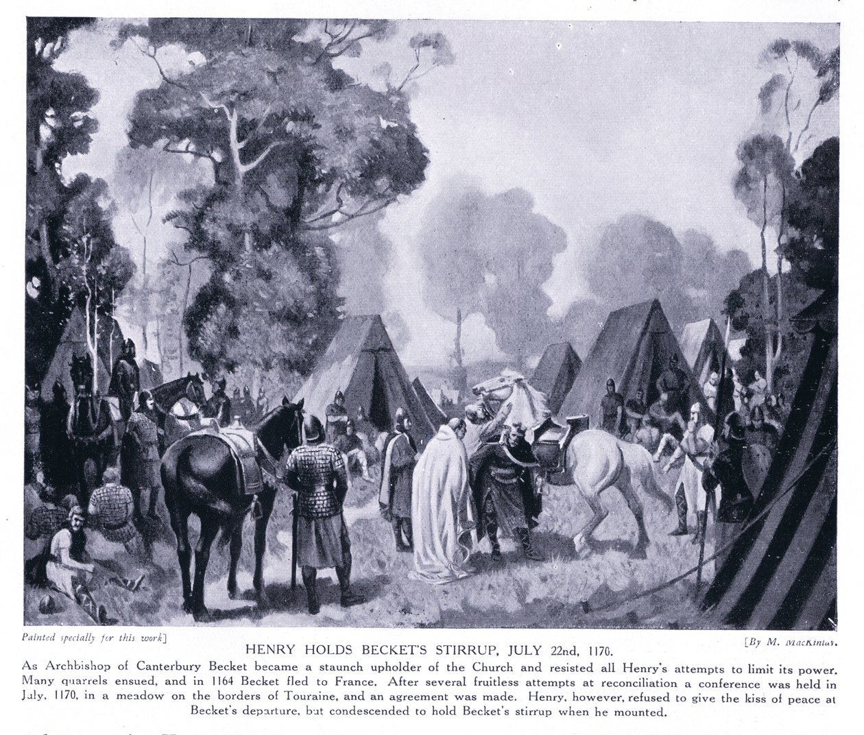 Henryllä on Becketsin jalusti AD1170, 1920-luku tekijältä M. Mackinlay