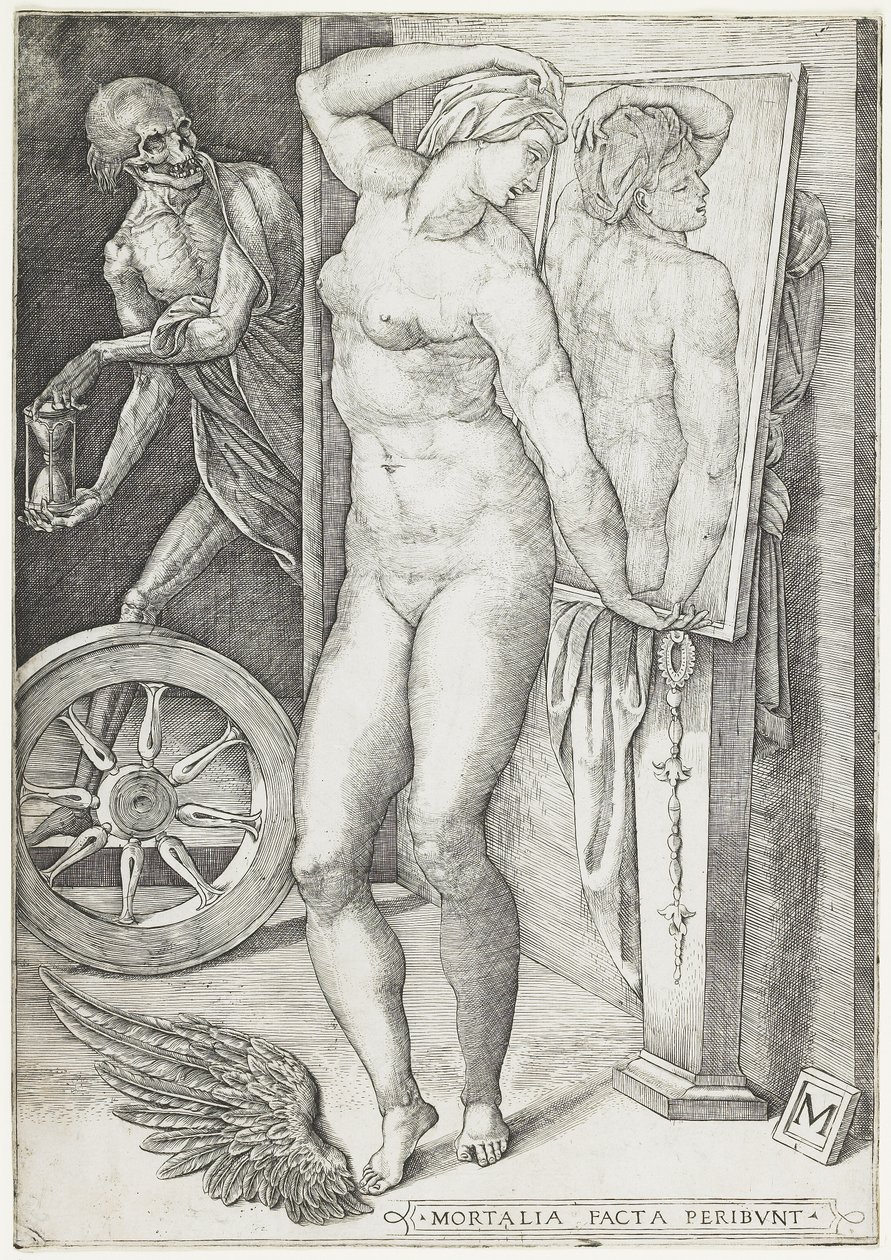 Kuolema yllättää naisen, n. 1490 - n. 1540 (kaiverrus) tekijältä M Master