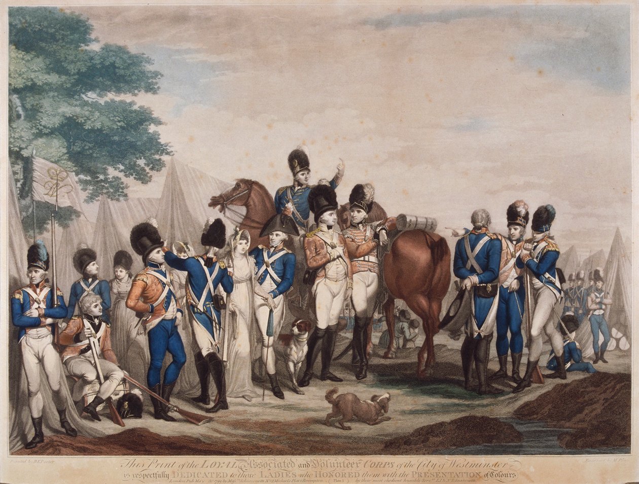 Westminsterin kaupungin uskollisen liiton ja vapaaehtoisjoukon sotilaat, 1799 tekijältä M Place