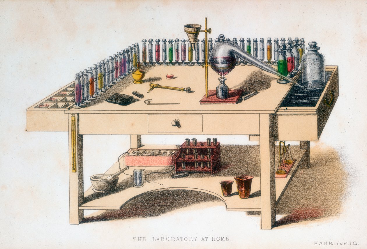 Amatöörikemistin laboratoriopenkki, 1860 tekijältä M and N Hanhart