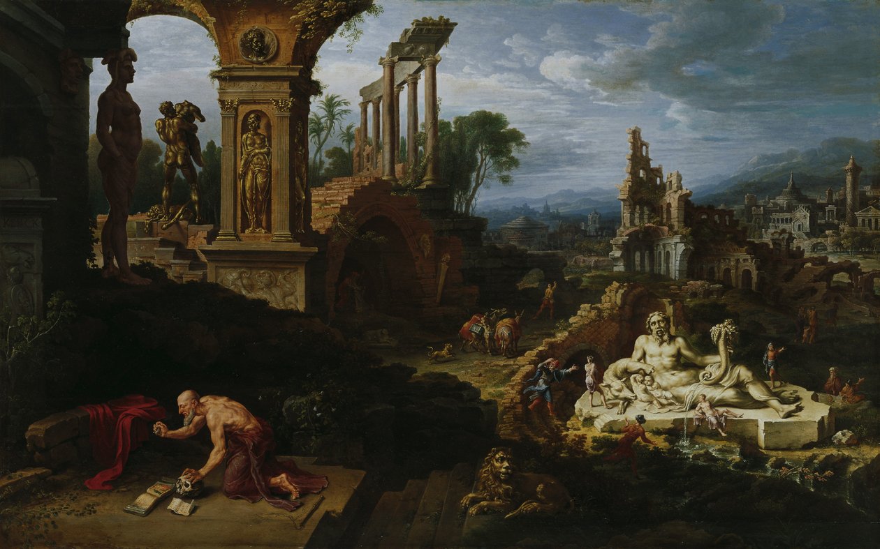 Landschaft mit dem Hl. Hieronymus tekijältä Maarten van Heemskerck