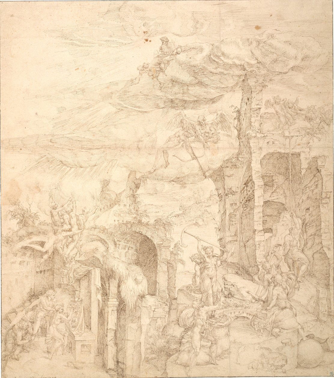 Allegoria uskon voimasta tekijältä Maarten van Heemskerck