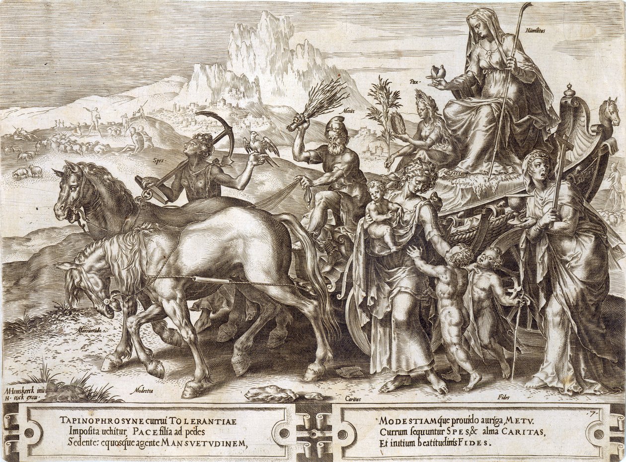 Humility, levy 7 teoksesta The Vicissitude of Human Things, 1564 tekijältä Maarten van Heemskerck