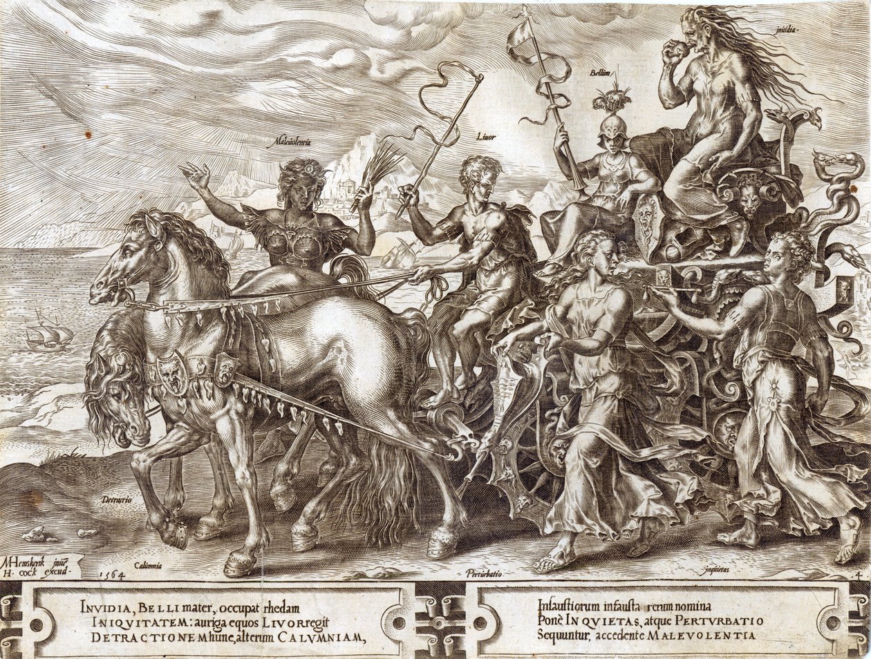 Häiriö, levy 4 teoksesta The Vicissitude of Human Things, 1564 tekijältä Maarten van Heemskerck
