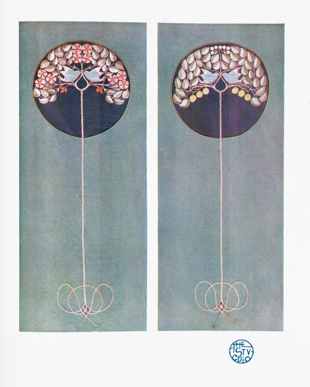 Brodeeratut paneelit, Vol XXVIII `The Studio`-lehdestä, pub. 1903 tekijältä Mackay Hugh Baillie Scott