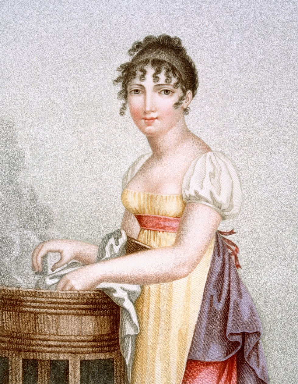 The Laundress, kaiverrus Augrand, n. 1816 tekijältä Madame G. Busset Dubruste