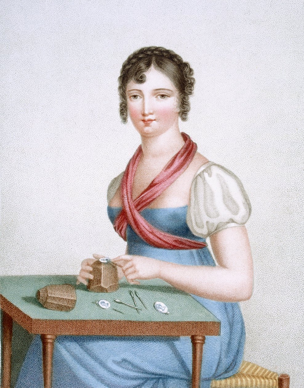 Taidegraafikko, kaivertanut Augrand, n. 1816 tekijältä Madame G. Busset Dubruste