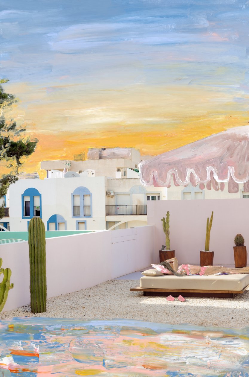 Ibiza, 2022 (akryylimaali arkistopigmenttiprintillä) tekijältä Madeleine Gross