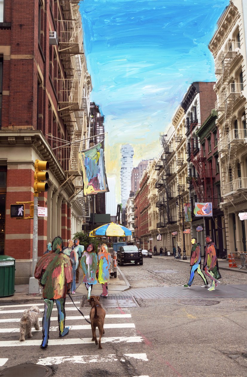 Soho toukokuu, 2019 (akryylimaali arkistopigmenttiprintillä) tekijältä Madeleine Gross