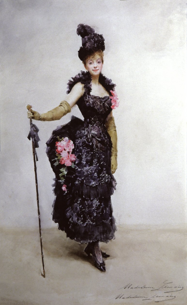 Gabrielle Rejane, n.1890-1900 (akvarelli). tekijältä Madeleine Lemaire