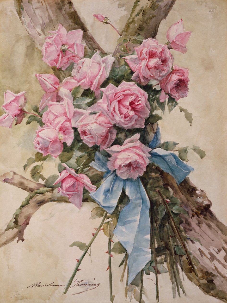 Roses (aquarel·la sobre paper) finlandès tekijältä Madeleine Lemaire